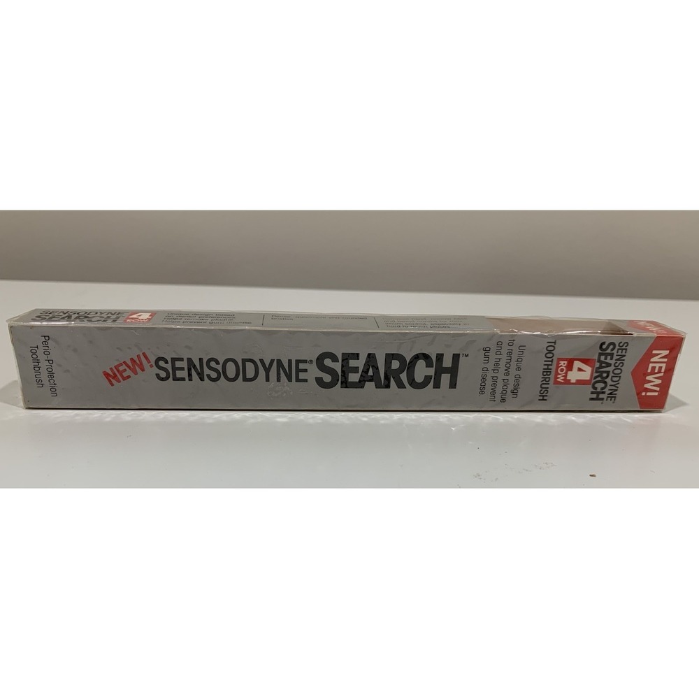 New Vintage Sensodyne Search 4 Row Compact Toothbrush Adult Full Size Red NOS